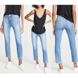 Paige Cindy Straight Leg Ankle Length Jean With Destroyed Hem Size 26